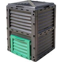 Composteur Thermique 300L Jardin - Composteur Rapide Couvercle Rabattable Plastique Recyclé