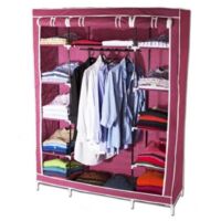 Songmics – Penderie en tissu pliante avec tringle de suspension – Dimensions 75 x 45 x 160 cm – Tissu non-tissé 95 g/m² – RYG83GY