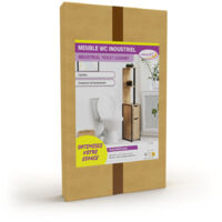 FACILITYS Meuble WC Étagère Rangement 64.5x19.5x178.5 Cm - Effet Bois Et Métal Industriel