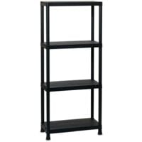 Hauteur 176 cm Largeur 60 cm Noir SOGENEX Etagere en r/ésine 5 tablettes