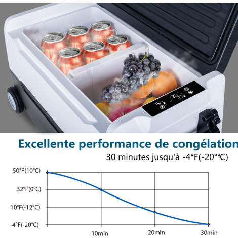 Puluomis Kompressor Kühlbox 35L WLAN mit Rollen, Kühl - Gefrierkombination  bis -20° C, Kühlschrank elektrisch 12V