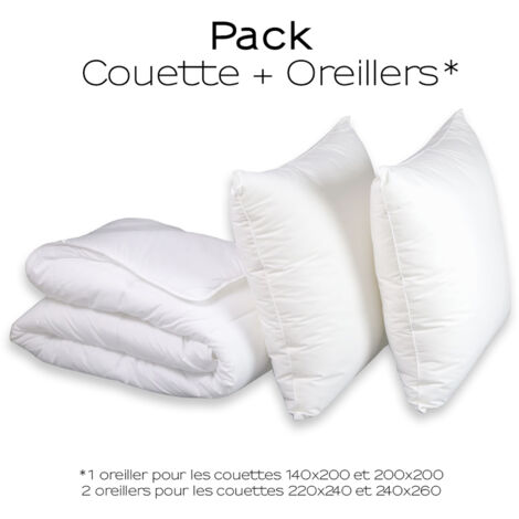 Pack DODO couette 240x260 anti-transpirante+2oreillers 60x60