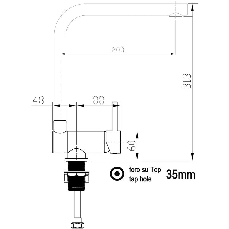 VIZIO - Robinet de cuisine mitigeur Noir Mat rabattable sous fenêtre 60mm  bec pivotant 360° - Robinet d'évier - Rue du Commerce