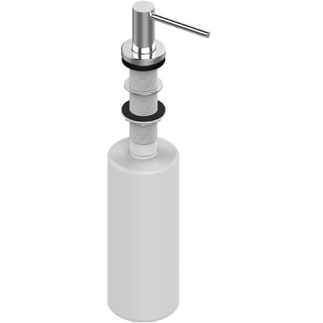 Distributeur de savon bas pompe en acier poli rechargeable par dessus (1/4)