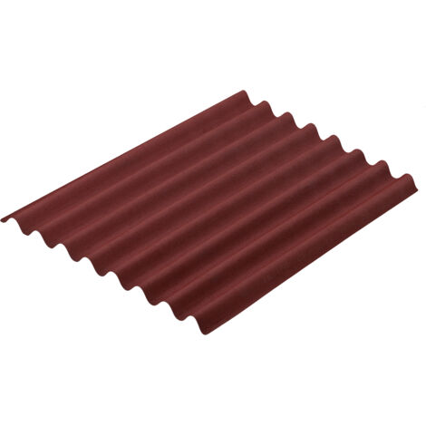 Lastra ondulata da copertura ONDULINE. Dimensioni 100 x 76 cm. Colore rosso