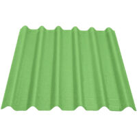 Lastra da copertura ONDULINE. Dimensioni 100 x 82 cm. Colore verde intense.
