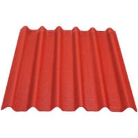 Lastra ondulata bituminosa da copertura ONDULINE. Dimensioni 100 x 82 cm. Colore rosso intense.