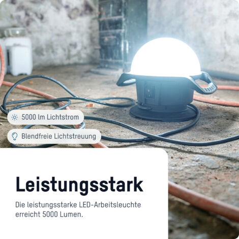 Ansmann Ball Light 100W Arbeitsleuchte – 11500 Lumen, 360° Ausleuchtung, Blendfrei, 5m Kabel, 220-240V