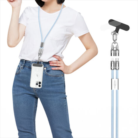 ANSMANN Handykette, Lanyard USB C auf Lightning Kabel, Handyband zum umhängen (1/5)