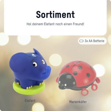 ANSMANN LED Sternenhimmel Projektor Elefant Musik Sternenlicht Einschlafhilfe