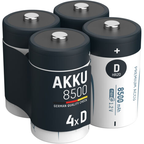 ANSMANN Akku D 8500mAh Mono NiMH 1,2V – 1000x wiederaufladbar (4 Stück)