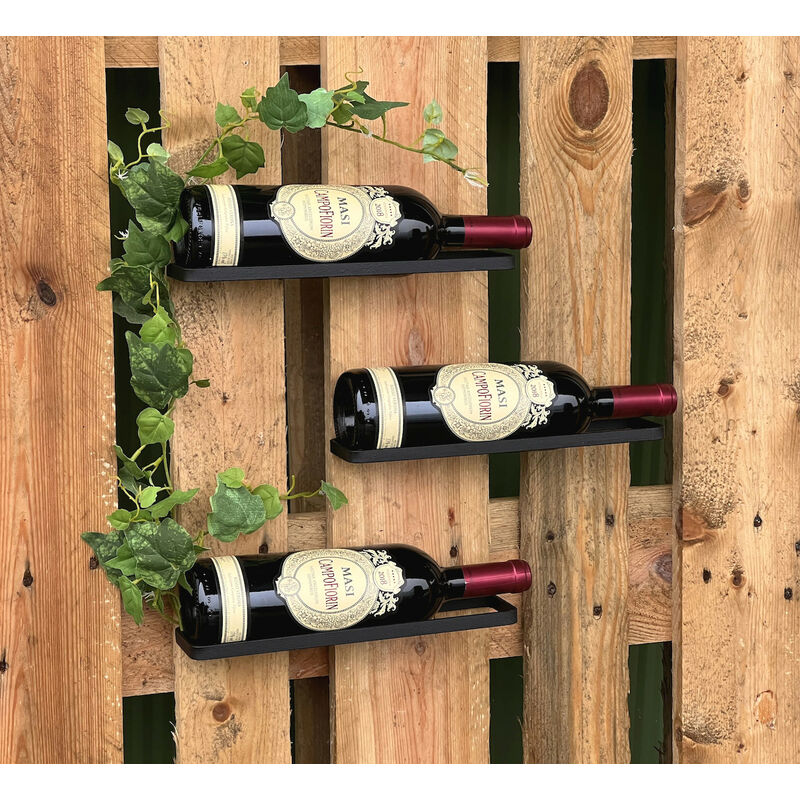 Étagère à Vin Mural DanDiBo - Support Métal Noir Pour 7 Bouteilles, Montage Facile
