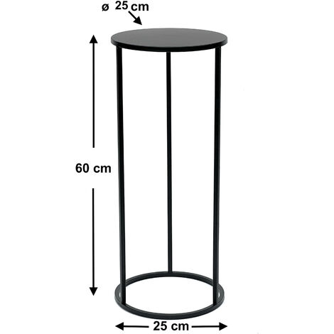 Tabouret/support à Plantes En Métal Noir – Hauteur 60 Cm – Charge Max 30 Kg – Pour Intérieur/extérieur – Moderne Et Simple