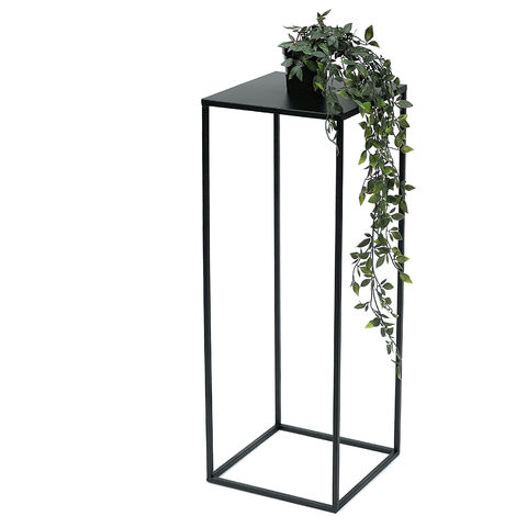 DanDiBo Tabouret à fleurs Métal Noir Angulaire 70 cm Porte-fleurs Table d'appoint 96315 L Colonne à fleurs Moderne Porte-plantes Tabouret à plantes