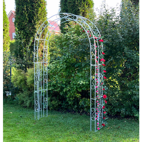 DanDiBo Arc de roses Galvanisé Massif 140 cm Portail 96522 Résistant aux intempéries Arc en plein fer Aide pour grimper Arc de jardin Galvanisé à chaud (1/5)