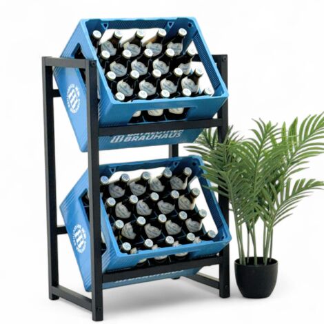 DanDiBo Étagère pour caisses de boissons 2 caisses Étroite Métal Debout 96475 Support pour caisses de boissons 47 cm Support pour caisses de boissons Étagère pour caisses de bouteilles (1/5)