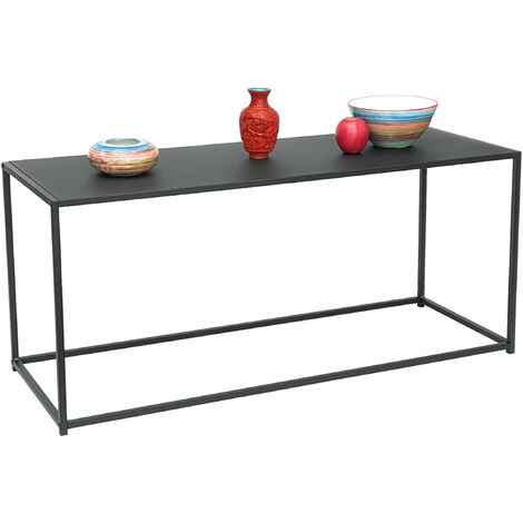 DanDiBo Table basse Noir Métal Angulaire 110x50x40 cm Table d'appoint Salon 96470 Table de salon Table de salon Moderne (1/5)