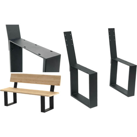 DanDiBo 2x Pieds de banc Métal Noir avec dossier Set Massif DIY Pieds de banc 96478 Châssis de siège pour banc de jardin Châssis de banc Robuste Stable