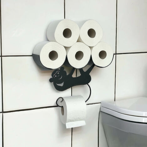 MDesign Dérouleur Papier Toilette Sur Pied - Support 3 Rouleaux Argenté Moderne