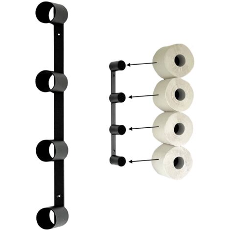 DanDiBo Distributeur de papier toilette Noir Mur Métal 4 supports Invisible Distributeur de papier toilette Distributeur de rouleaux de papier toilette Distributeur de rouleaux de papier toilette de r (1/5)