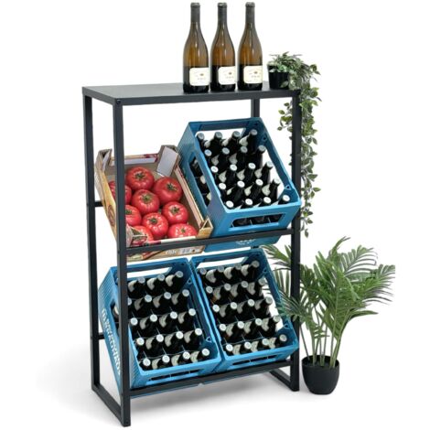 DanDiBo Étagère pour caisses de boissons 4 caisses avec étagère Étroite Métal Debout 96547 Support pour caisses de boissons 100 cm Support pour caisses de boissons Étagère pour caisses de bouteilles (1/5)