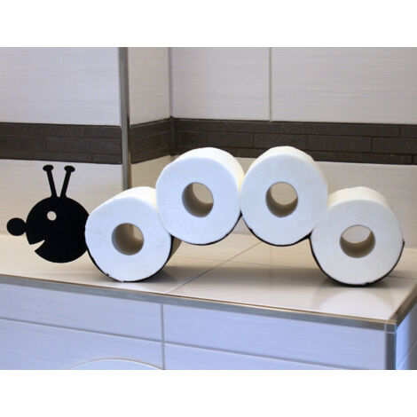 DanDiBo Distributeur de papier toilette Chenille WC Distributeur de rouleaux de rechange Montage mural Noir Métal Porte-papier Porte-rouleau (1/5)