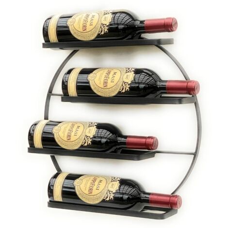 Lot De 2 étagères Murales Pour Bouteilles De Vin - Support Mural Design Simple - Installation Facile Sans Perçage