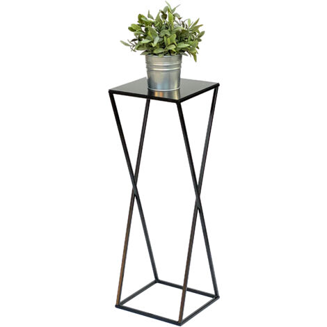 DanDiBo Tabouret pour fleurs Métal Noir Angulaire 68 cm Support pour fleurs Table d'appoint 437 Colonne pour fleurs Moderne Support pour plantes Tabouret pour plantes (1/5)