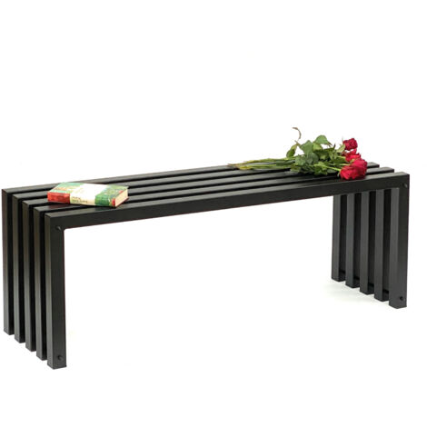 Banc de jardin DanDiBo Métal Massif Résistant aux intempéries Noir 120 cm Banc Moderne Ida 96245 Banc de parc en fer à lamelles