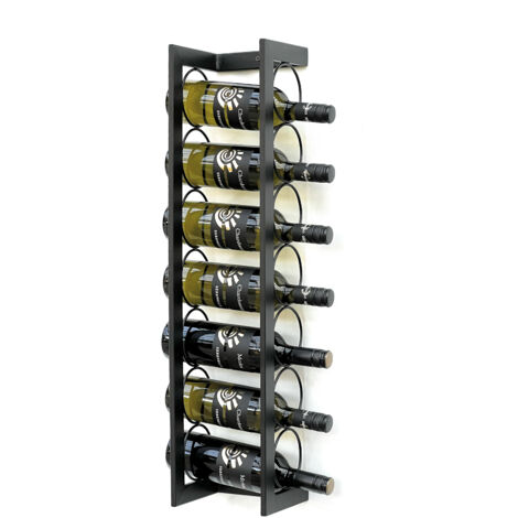 DanDiBo Casier à vin mural en métal 75 cm Noir Casier à bouteilles Kantate Porte-bouteilles mural Moderne Support mural pour 7 bouteilles