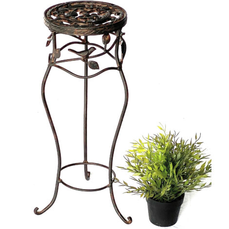 Tabouret de fleur Métal Noir Rond 52 cm Support de fleur 18215 Colonne de fleur Antique Support de plante Tabouret de plante Vintage