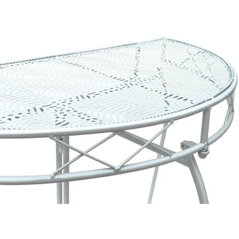 Table D'appoint Semi-circulaire Vintage En Métal Doré - 72x36x74 Cm, Avec Fixation Murale, Pour Salon/chambre