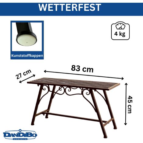 Giantex Banc D'extérieur En Métal Avec Dossier, Accoudoirs Incurvés, Pieds Antidérapants, Siège à Lattes Pour