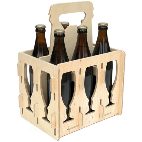 DanDiBo Porte-bière en bois 6 bouteilles Porte-bouteilles 96141 Panier à bouteilles Sac à main pour homme Bière