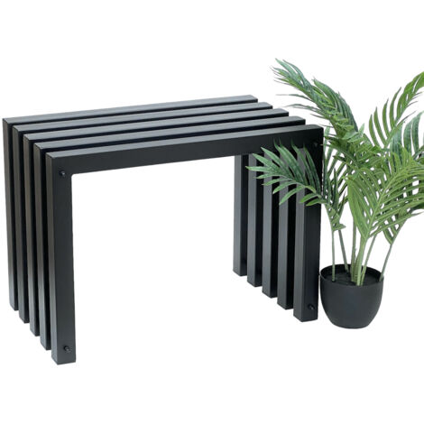DanDiBo Tabouret Métal Noir Banc Massif Résistant aux intempéries 60 cm Tabouret moderne Banc à lamelles 96446 (1/5)