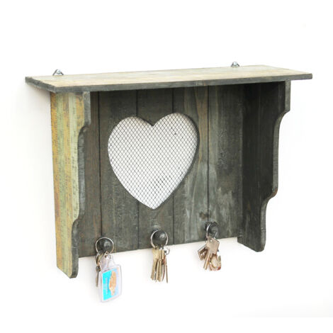 Style shabby chic Clé Armoire de stockage clés support mural 6 crochets Style shabby chic Clé Armoire de stockage clés support mural 6 crochets
