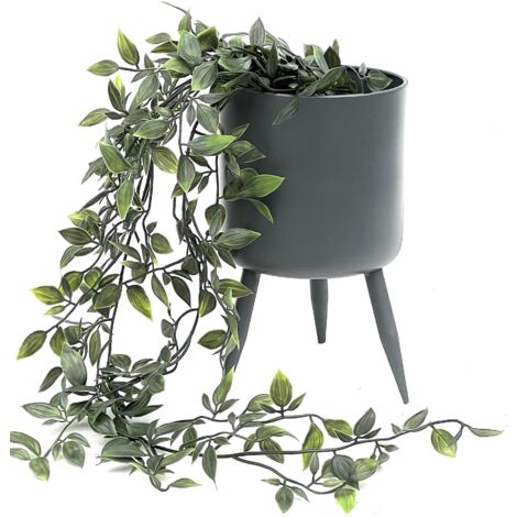 DanDiBo Pot de fleurs avec pieds Pot de fleurs avec pieds Métal Gris 23 cm 96260 M Moderne Support de plantes (1/5)