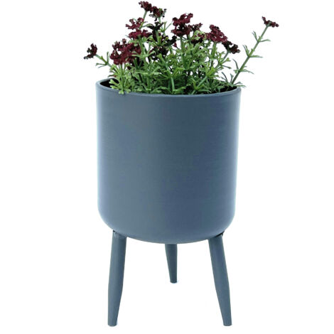 DanDiBo Pot de fleurs avec pieds Pot de fleurs avec pieds Métal Gris 17 cm 96260 S Moderne Support de plantes (1/5)