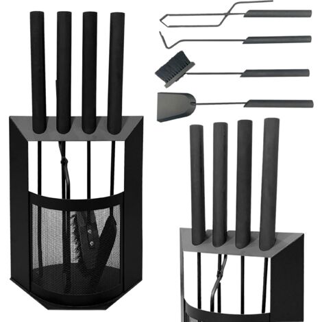 DanDiBo Ensemble d'Outils de Cheminée Noir Moderne 5 Pièces Set 96616 Ensemble de Cheminée Accessoires de Poêle
