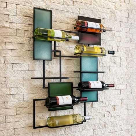 DanDiBo Casier à Vin Mural Métal Noir 8 Bouteilles Étroit 96618 Design Porte-Bouteilles Moderne Porte-Vin