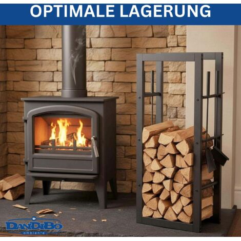 Range Bûche Intérieur Porte-Bûches Métal Charge 60 kg pour Rangement Bois Intérieur Porte Bûche Cheminée 43 x 40 x 32 cm