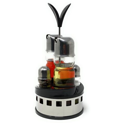 Menage Distributeur de vinaigre et d'huile Verre Sel Poivre Set Acier inoxydable 209 Argent Verre Distributeur d'huile (1/5)