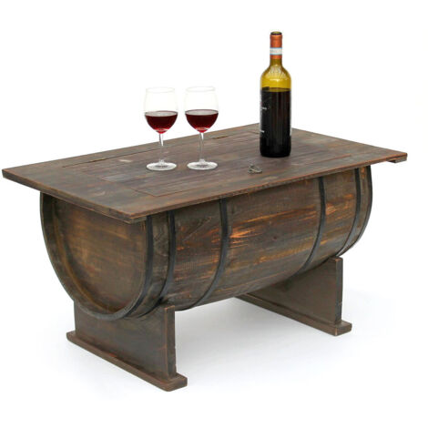 Table basse Barrique de vin 5084 Table en bois Casier à vin 80 cm Table d'appoint Bar à vin (1/5)