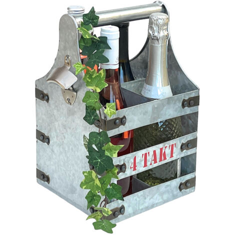 Porte-bouteilles Ancien Acier Et Bois | Panier à Vin | Vigne Vigneron | Déco Ou Usage