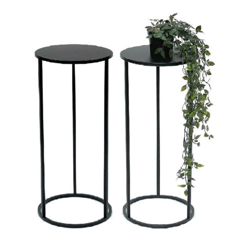 2x DanDiBo Tabouret pour fleurs Métal Noir Rond 60 cm Porte-fleurs Table d'appoint 96316 Colonne pour fleurs Moderne Porte-plantes Tabouret pour plantes (1/3)