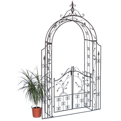 DanDiBo Arc de roses avec porte Métal 18604 Arc de porte Porte de jardin Fer Support pour plantes grimpantes Treillis Arc en plein cintre Porte