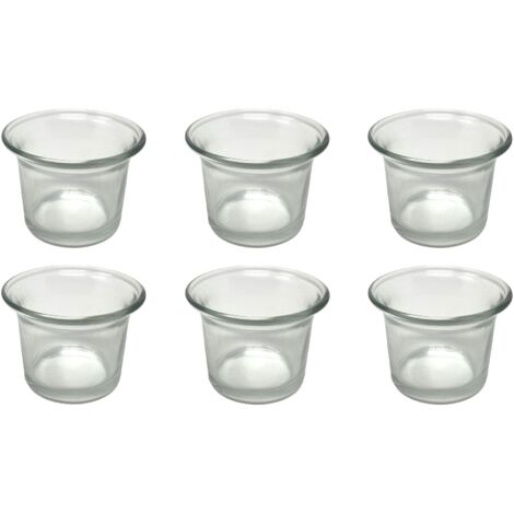 6x verres à bougie chauffe-plat Verre à bougie chauffe-plat transparent courbé 4,5 cm de haut Bougeoir (1/2)