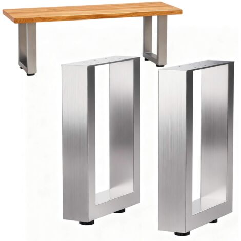 DanDiBo 2x Bankgestell Edelstahl 43 x 30 cm Bank Füße Bankbeine 96675 Bankkufen Couchtisch Tisch Beine Tischgestell (1/5)