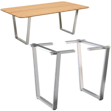 DanDiBo 2x Tischbeine Edelstahl 72 x 72 cm Tischgestell Höhenverstellbar 96679 Tischfüße Möbelfüße Tischkufen Esstisch Beine (1/5)