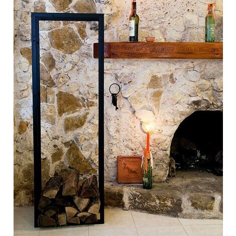 NOIR - Accessoires de cheminée acier  Accessoires de cheminée, Décoration  salon chalet, Rangement bois de chauffage